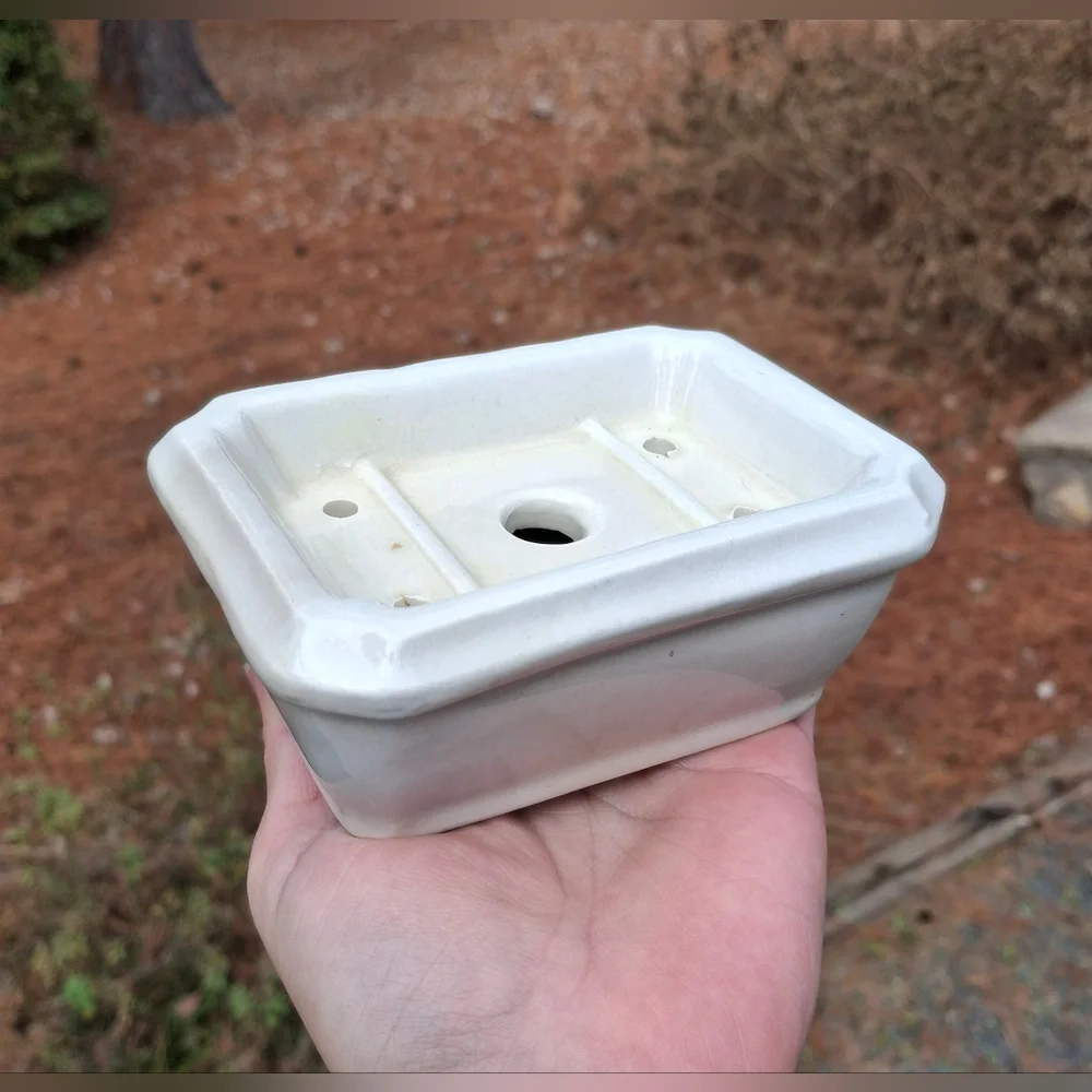 Antique 1892-1910 D.E. McNicol Pottery Co. White Ironstone Soap Box Soap Dish